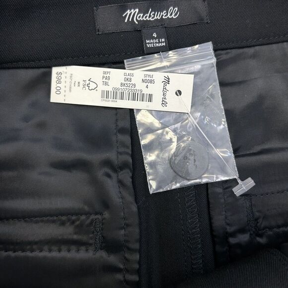 Madewell The Fairbanks Pant Womens 4 Black Cigarette Leg NO085 Classic Workwear - Picture 9 of 16
